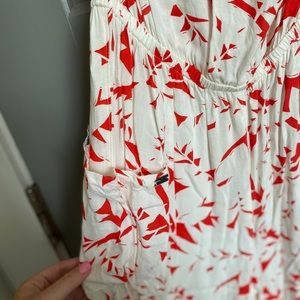 Strapless Red and White Jumpsuit